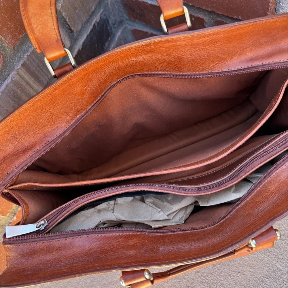 VTG Fabrizio Paini Leather Briefcase from Parma Italy 🇮🇹